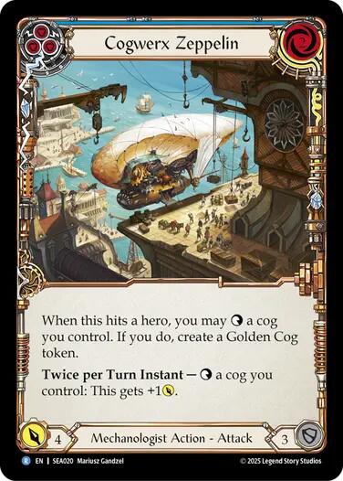 Cogwerx Zeppelin (Blue) [SEA020] (High Seas)  Rainbow Foil | Total Play