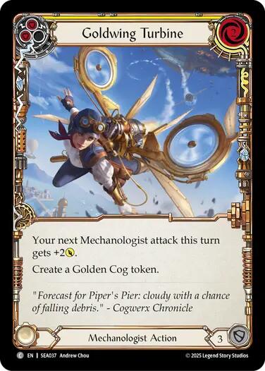 Goldwing Turbine (Yellow) [SEA037] (High Seas)  Rainbow Foil | Total Play