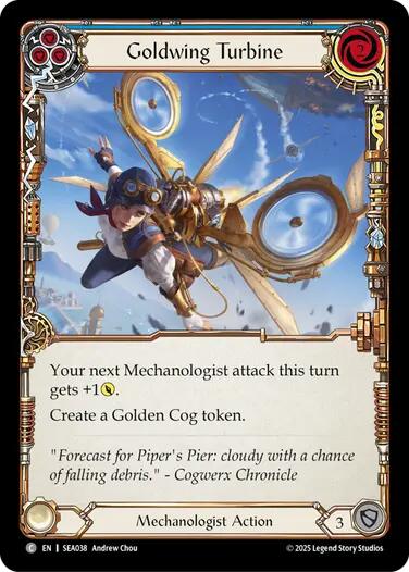 Goldwing Turbine (Blue) [SEA038] (High Seas)  Rainbow Foil | Total Play