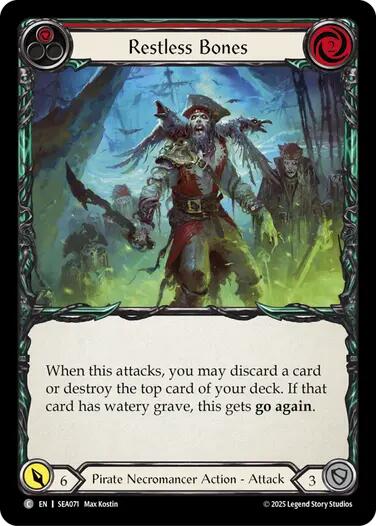Restless Bones (Red) [SEA071] (High Seas)  Rainbow Foil | Total Play