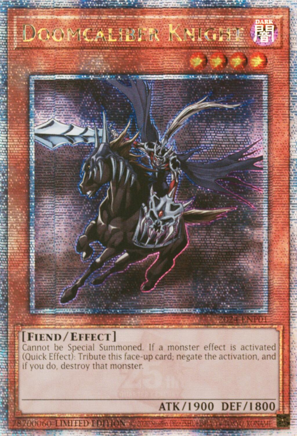 Doomcaliber Knight [2024-ENP01] Quarter Century Secret Rare | Total Play