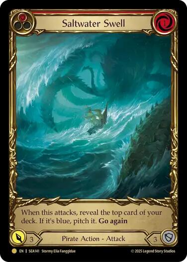 Saltwater Swell (Red) (Treasure) [SEA141] (High Seas)  Cold Foil | Total Play