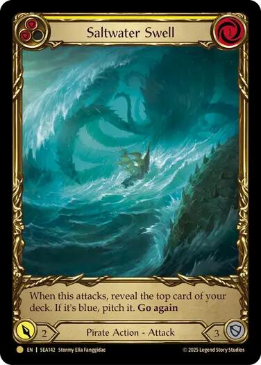 Saltwater Swell (Yellow) (Treasure) [SEA142] (High Seas)  Cold Foil | Total Play