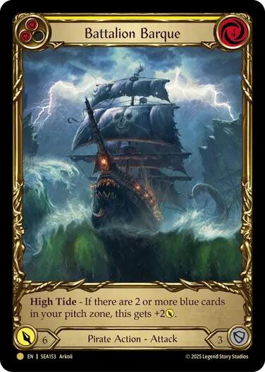 Battalion Barque (Yellow) (Treasure) [SEA153] (High Seas)  Cold Foil | Total Play