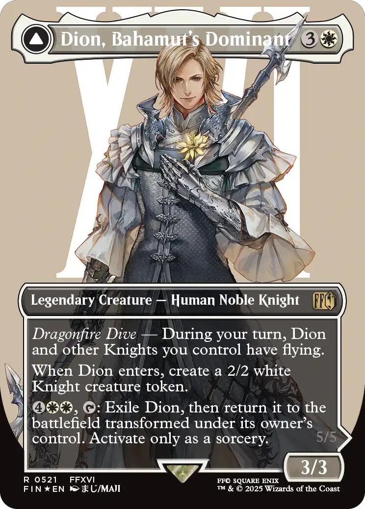 Dion, Bahamut's Dominant // Bahamut, Warden of Light (Borderless) (Surge Foil) [FINAL FANTASY] | Total Play