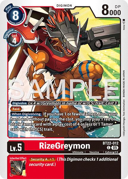 RizeGreymon [BT22-012] [Cyber Eden] | Total Play