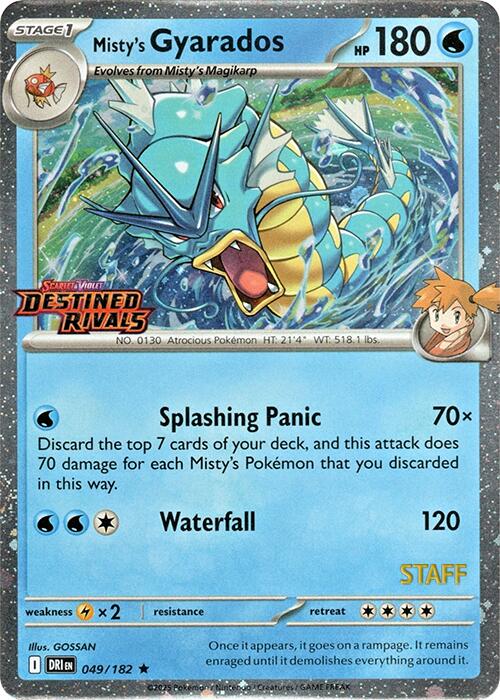 Misty's Gyarados (049/182) (Prerelease Staff) [Scarlet & Violet: Destined Rivals] | Total Play