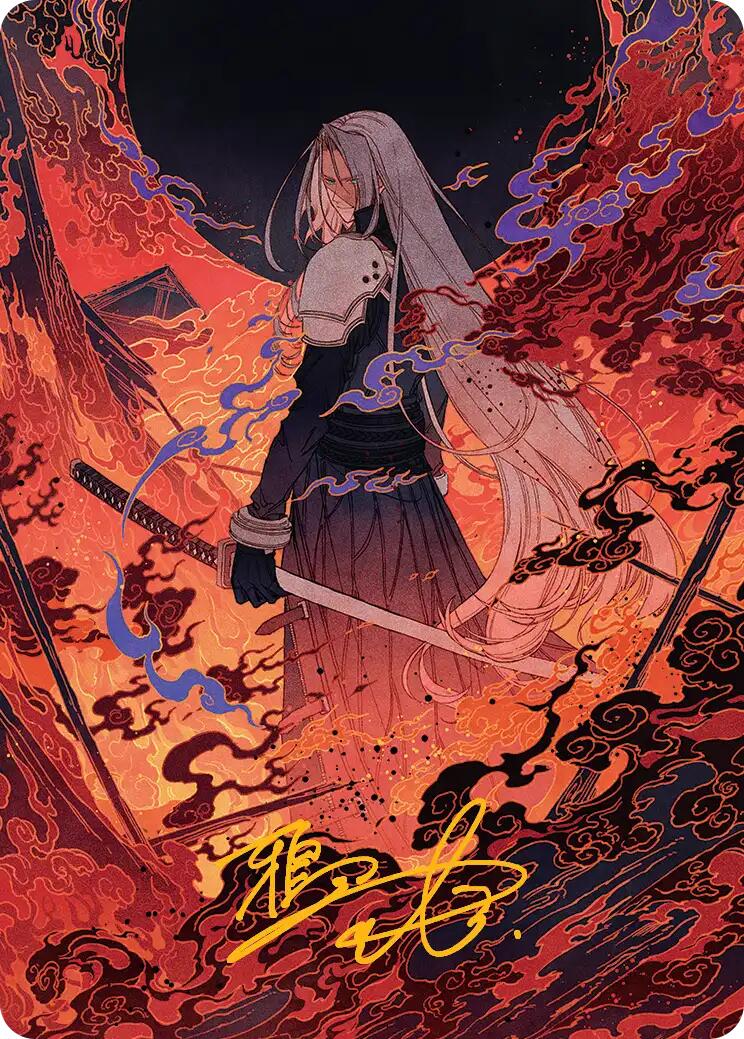 Nibelheim Aflame Art Card (Gold-Stamped Signature) [FINAL FANTASY Art Series] | Total Play