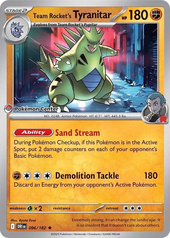 Team Rocket's Tyranitar (096/182) (Pokemon Center Exclusive) [Miscellaneous Cards] | Total Play