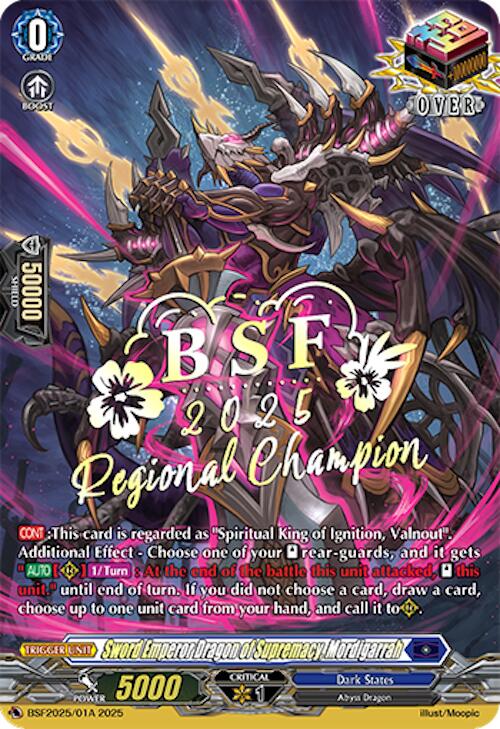 Sword Emperor Dragon of Supremacy, Mordigarrah (Regional Champion) (BSF2025/01A) [Bushiroad Event Cards] | Total Play