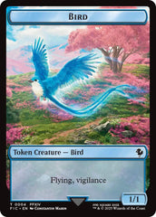 Bird // Hero (0029) Double-Sided Token (Surge Foil) [FINAL FANTASY Commander Tokens] | Total Play