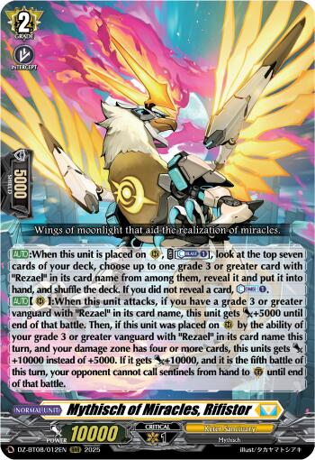 Mythisch of Miracles, Rifistor (DZ-BT08/012EN) [DZ-BT08: Knights 0f Rebirth] | Total Play