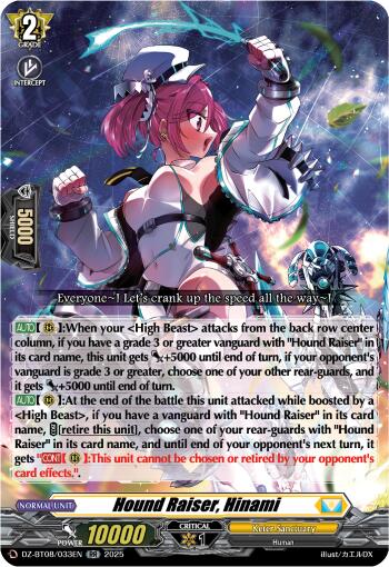 Hound Raiser, Hinami (DZ-BT08/033EN) [DZ-BT08: Knights 0f Rebirth] | Total Play