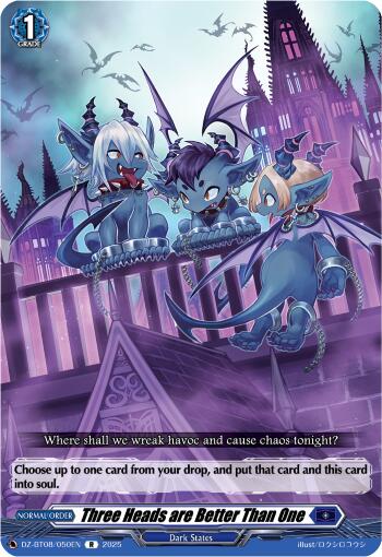 Three Heads are Better Than One (DZ-BT08/050EN) [DZ-BT08: Knights 0f Rebirth] | Total Play