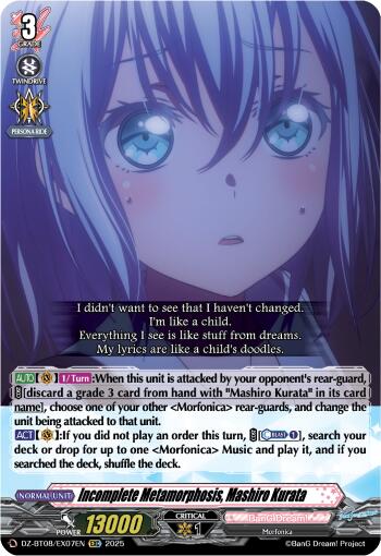 Incomplete Metamorphosis, Mashiro Kurata (DZ-BT08/EX07EN) [DZ-BT08: Knights 0f Rebirth] | Total Play