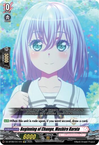 Beginning of Change, Mashiro Kurata (DZ-BT08/EX11EN) [DZ-BT08: Knights 0f Rebirth] | Total Play