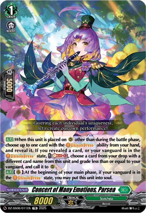 Concert of Many Emotions, Parsea (DZ-SS06/011EN) [DZ-SS06: Master Deckset -Urara Haneyama-] | Total Play