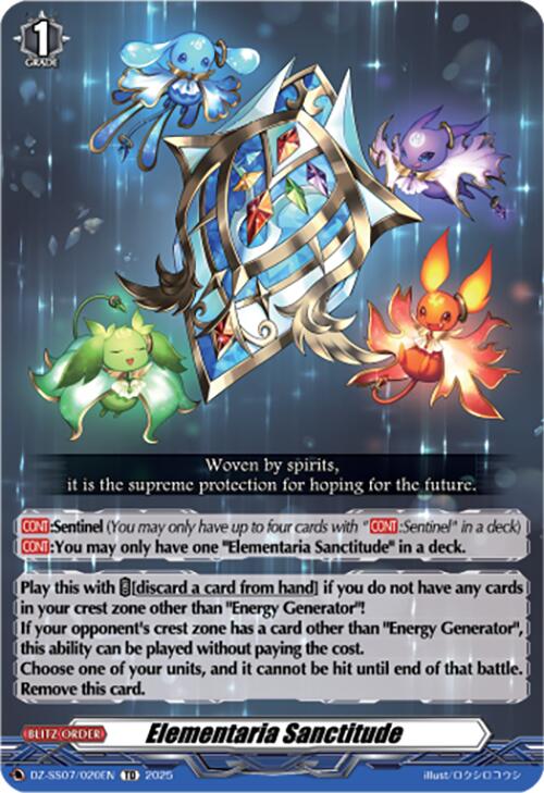 Elementaria Sanctitude (DZ-SS07/020EN) [DZ-SS07: Master Deckset -Michiru Hazama-] | Total Play