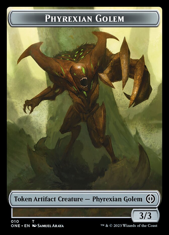 Rebel // Phyrexian Golem Double-Sided Token [Phyrexia: All Will Be One Tokens] | Total Play