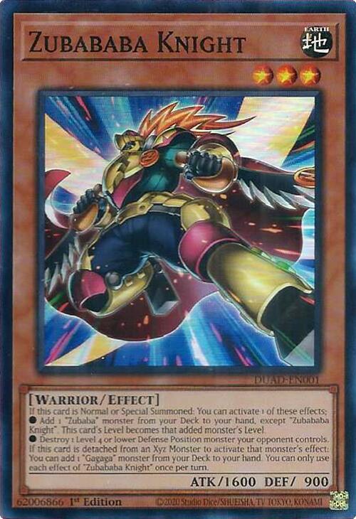 Zubababa Knight [DUAD-EN001] Super Rare | Total Play