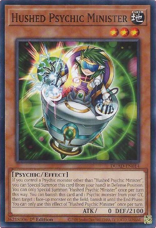 Hushed Psychic Minister [DUAD-EN014] Common | Total Play
