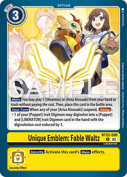 Unique Emblem: Fable Waltz [BT22-098] [Cyber Eden] | Total Play