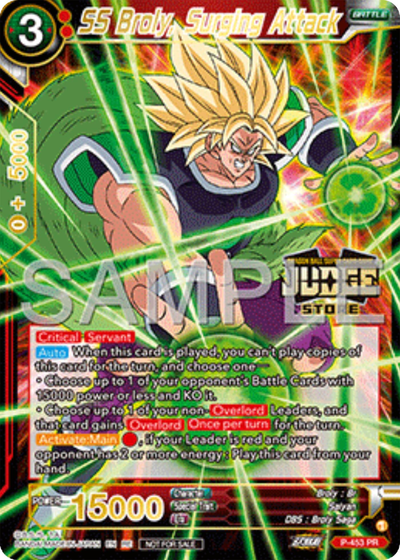 SS Broly, Surging Attack (Judge Pack Vol.17) (Store) (P-453) [Tournament Promotion Cards] | Total Play