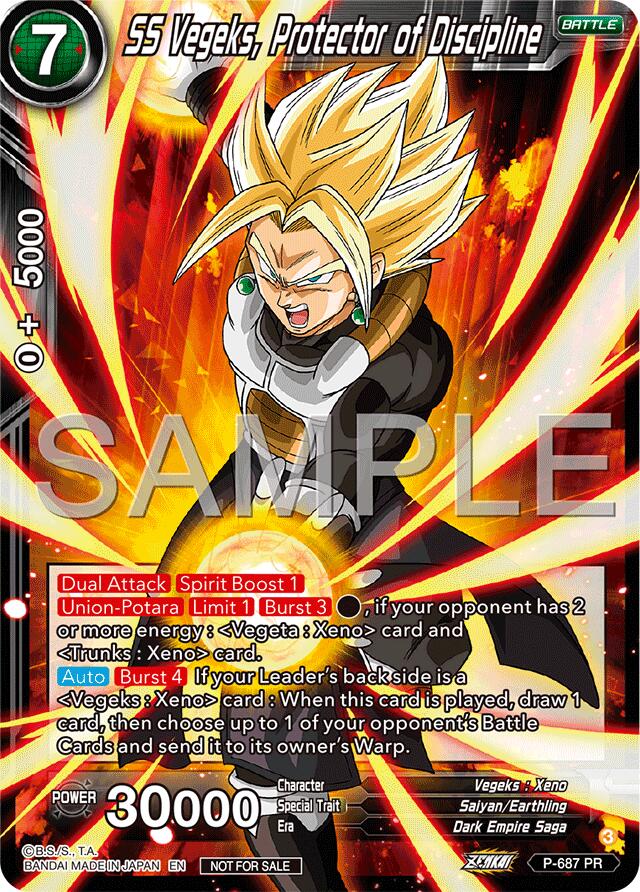 SS Vegeks, Protector of Discipline (Zenkai Series Tournament Pack Vol.12) (P-687) [Tournament Promotion Cards] | Total Play