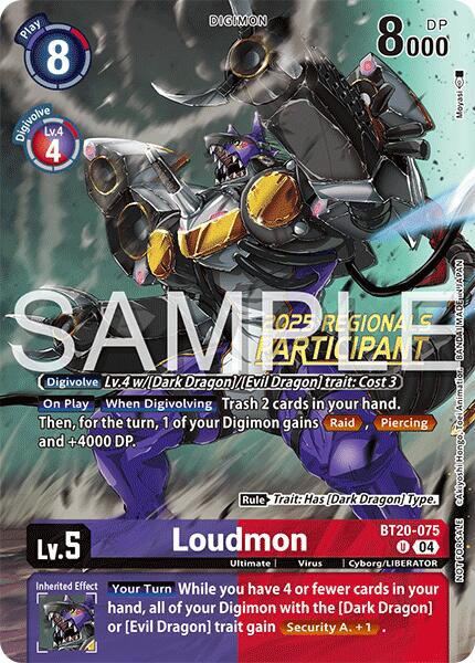 Loudmon [BT20-075] (Regionals 25-26 Season 2 Participant) [Release Special Booster Ver.2.0] | Total Play