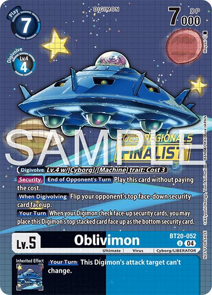 Oblivimon [BT20-052] (Regionals 25-26 Season 2 Finalist) [Release Special Booster Ver.2.0] | Total Play