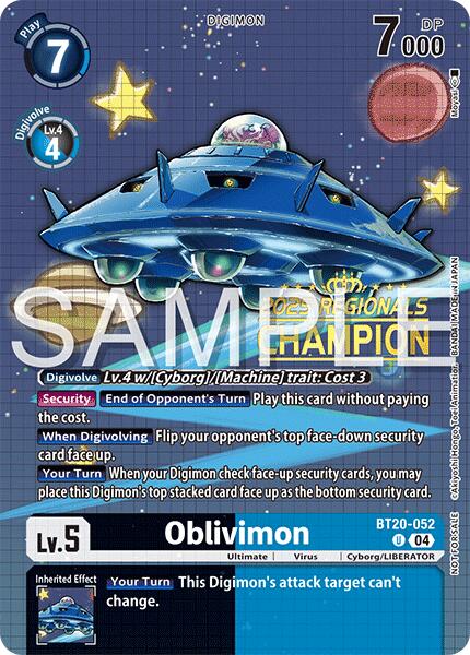 Oblivimon [BT20-052] (Regionals 25-26 Season 2 Champion) [Release Special Booster Ver.2.0] | Total Play