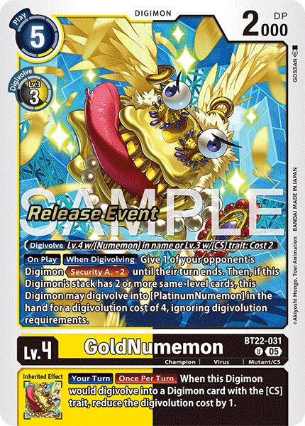 GoldNumemon [BT22-031] [Cyber Eden Release Event Cards] | Total Play