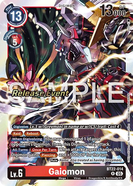 Gaiomon [BT22-014] [Cyber Eden Release Event Cards] | Total Play
