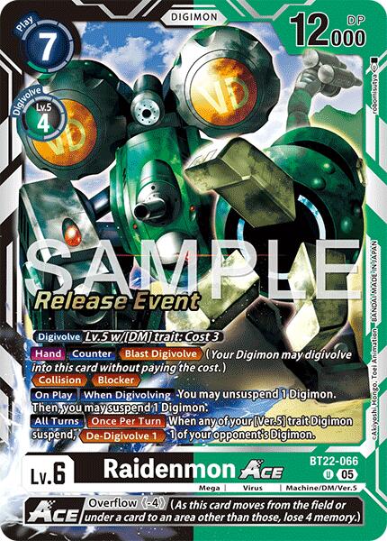 Raidenmon ACE [BT22-066] [Cyber Eden Release Event Cards] | Total Play