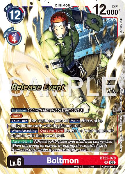 Boltmon [BT22-078] [Cyber Eden Release Event Cards] | Total Play