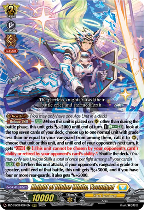 Knight of Divine White, Yscudyyd (DZ-SS08/004EN) [DZ-SS08: Festival Booster 2025] | Total Play