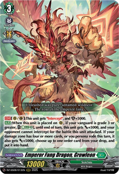 Emperor Fang Dragon, Growleon (RRR) (DZ-SS08/013EN) [DZ-SS08: Festival Booster 2025] | Total Play