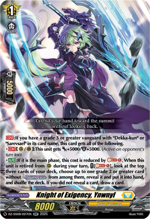 Knight of Exigency, Ynwnyl (DZ-SS08/027EN) [DZ-SS08: Festival Booster 2025] | Total Play