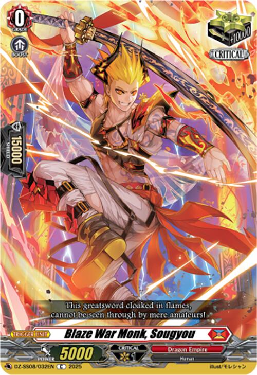 Blaze War Monk, Sougyou (DZ-SS08/032EN) [DZ-SS08: Festival Booster 2025] | Total Play