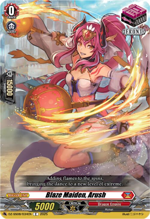 Blaze Maiden, Arush (DZ-SS08/034EN) [DZ-SS08: Festival Booster 2025] | Total Play