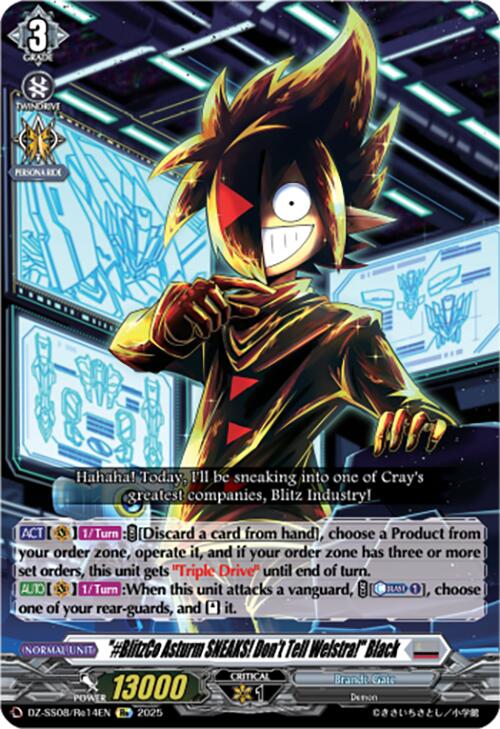 "#BlitzCo Asturm SNEAKS! Don't Tell Welstra!" Black (DZ-SS08/Re14EN) [DZ-SS08: Festival Booster 2025] | Total Play