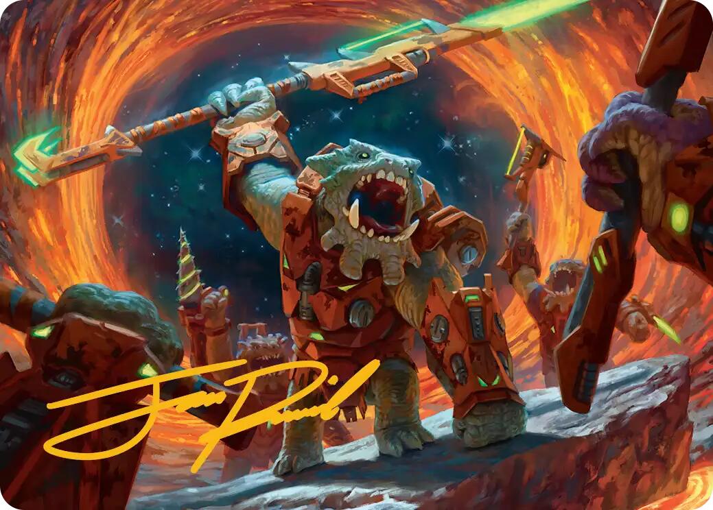 Frontline War-Rager Art Card (Gold-Stamped Signature) [Edge of Eternities Art Series] | Total Play