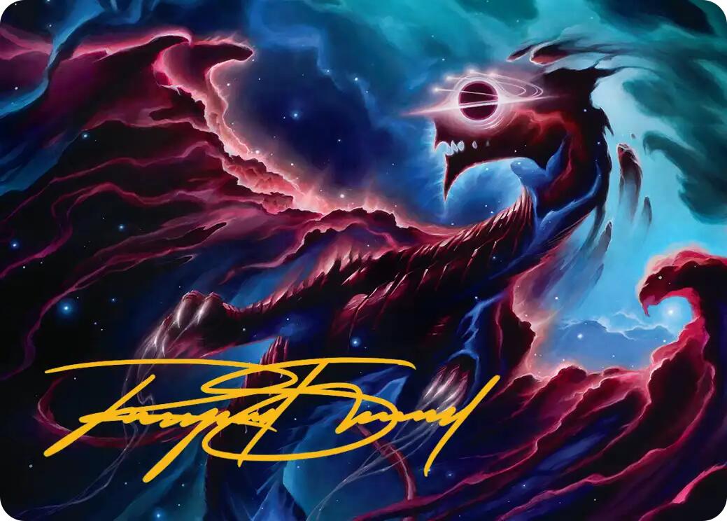 Nova Hellkite Art Card (18/54) (Gold-Stamped Signature) [Edge of Eternities Art Series] | Total Play