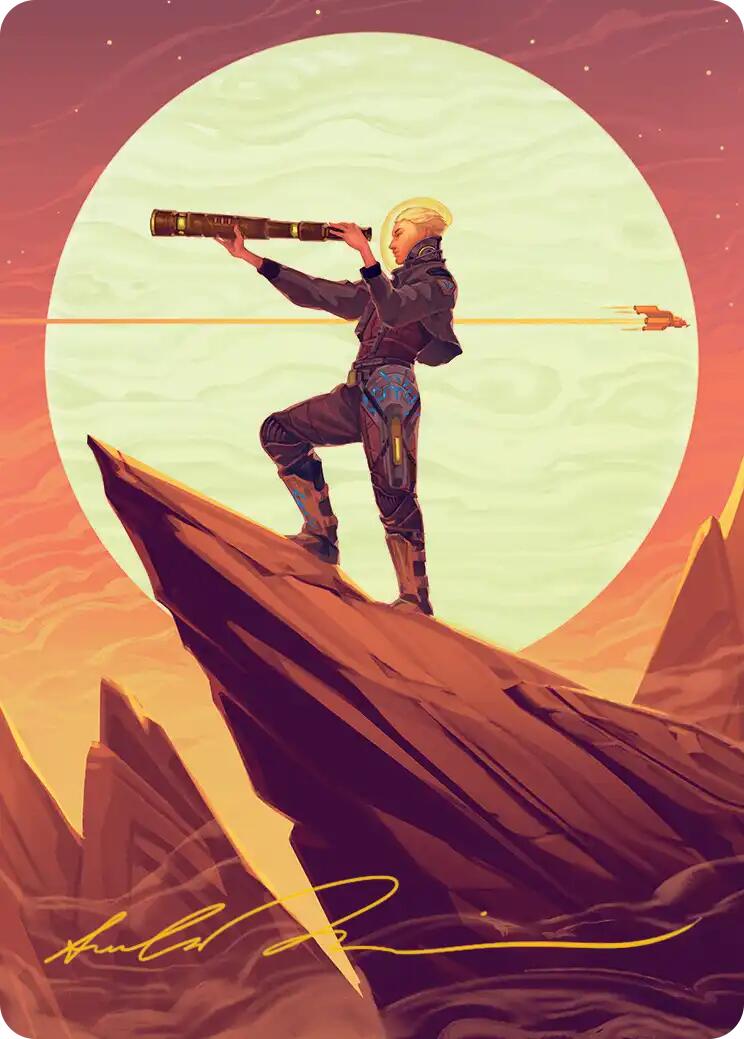 Sami, Wildcat Captain Art Card (Gold-Stamped Signature) [Edge of Eternities Art Series] | Total Play