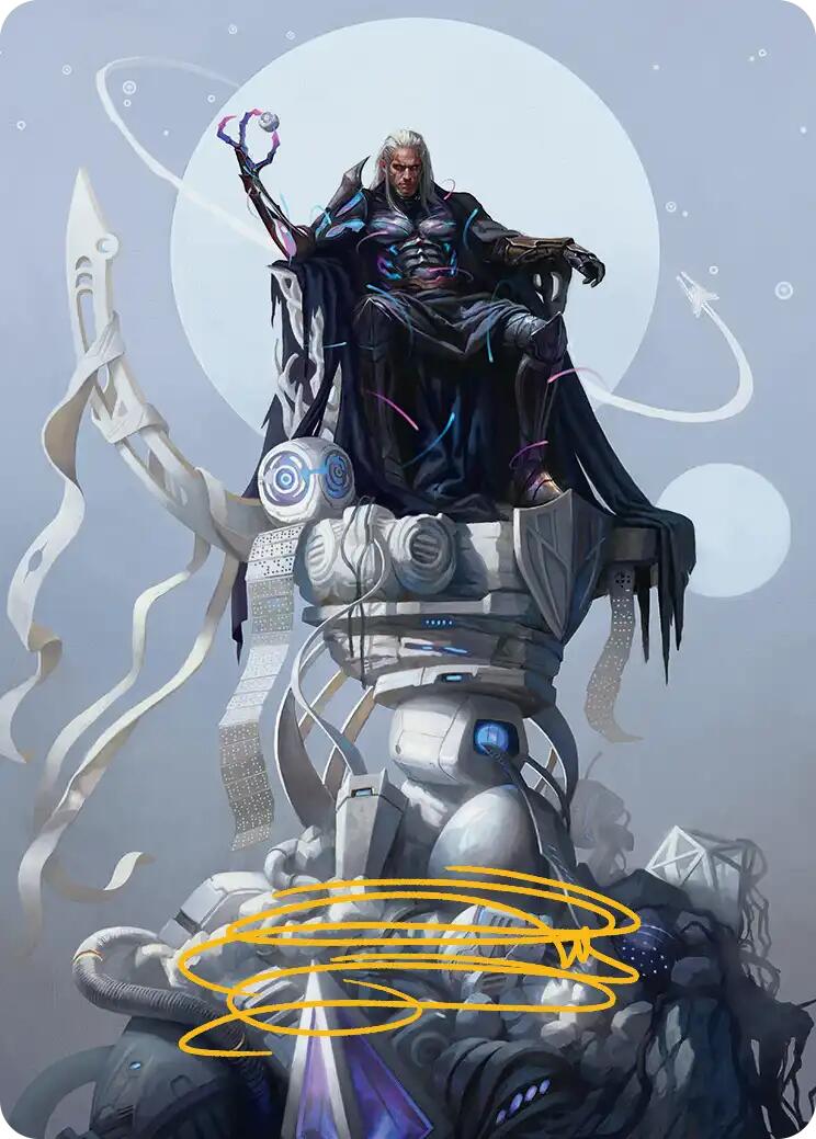Tezzeret, Cruel Captain Art Card (35/54) (Gold-Stamped Signature) [Edge of Eternities Art Series] | Total Play