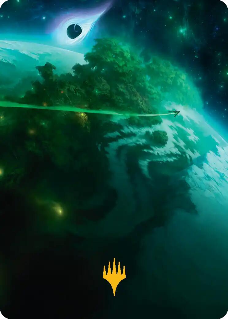 Evendo, Waking Haven Art Card (Gold-Stamped Planeswalker Symbol) [Edge of Eternities Art Series] | Total Play