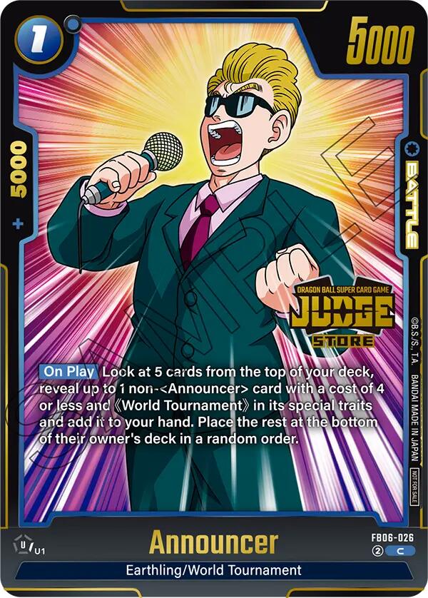 Announcer (Judge Pack 04 - Store Judge) [Fusion World Tournament Cards] | Total Play