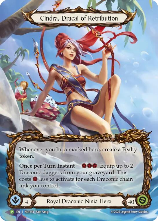 Cindra, Dracai of Retribution [HER144] (Promo)  Rainbow Foil | Total Play