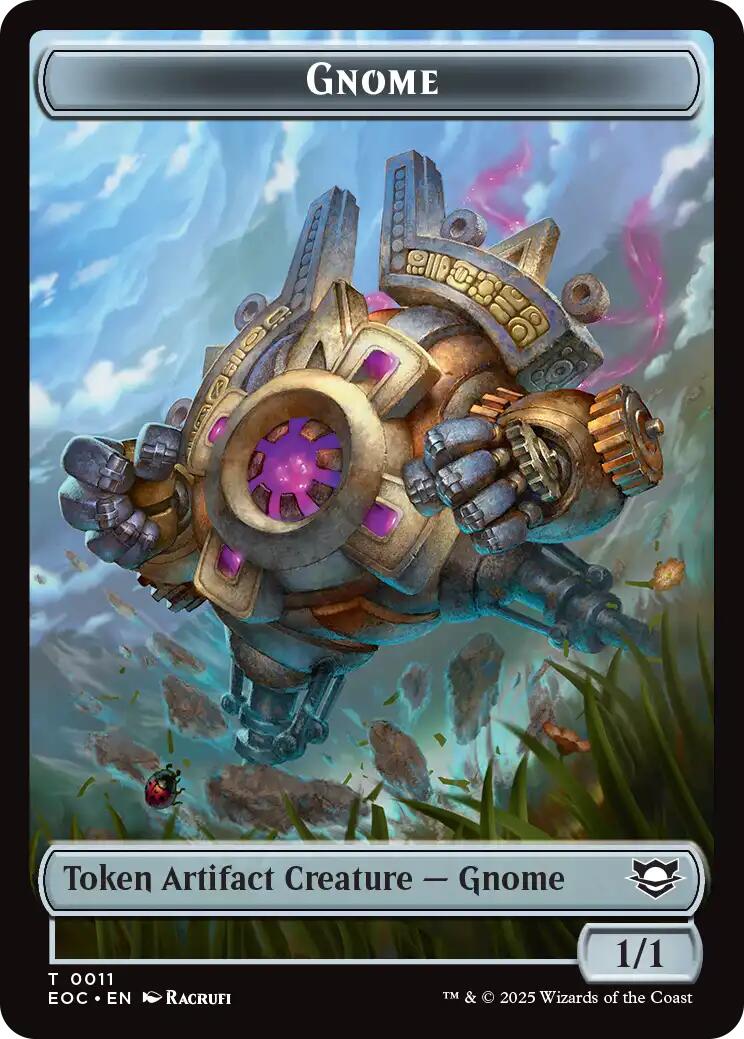 Gnome // Golem (0014) Double-Sided Token [Edge of Eternities Commander Tokens] | Total Play