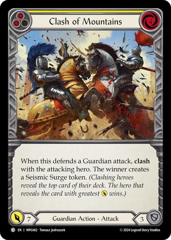 Clash of Mountains (Yellow) [MPG062] (Mastery Pack Guardian)  Rainbow Foil | Total Play
